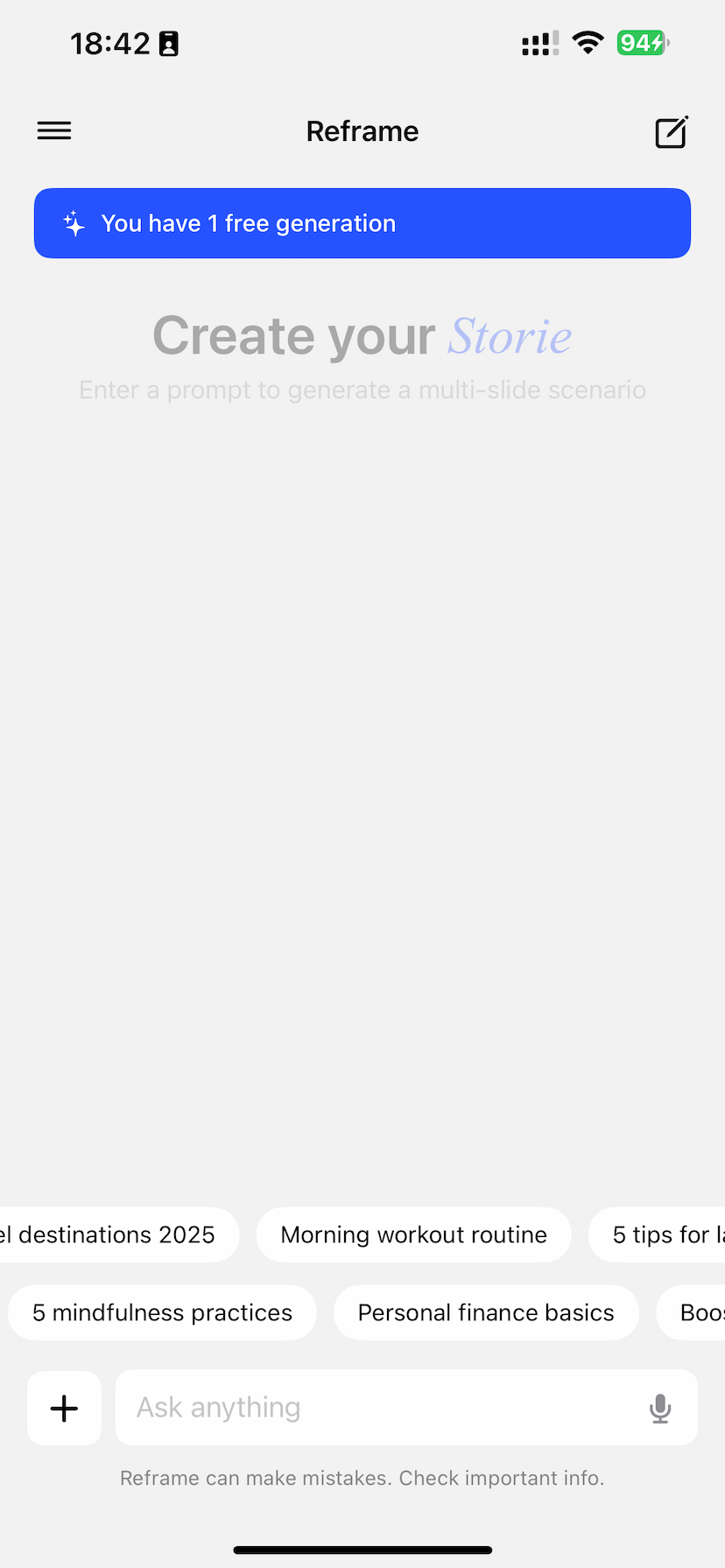 Reframe App Screenshot